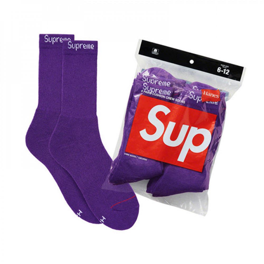 Supreme x Hanes Crew Socks (Purple)
